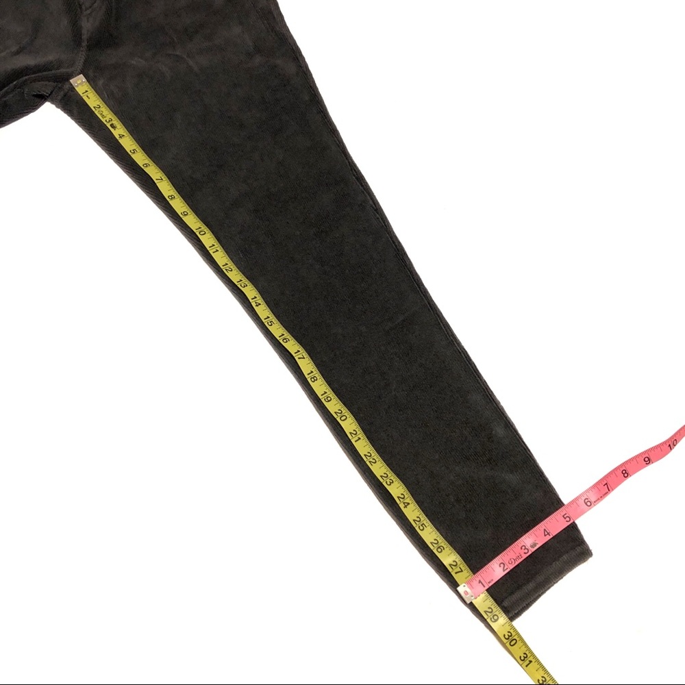Charcoal Gray Ribbed Velvet High Waist Leggings - Picture 6 of 7